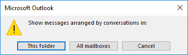 Как включить/отключить представление беседы в Outlook